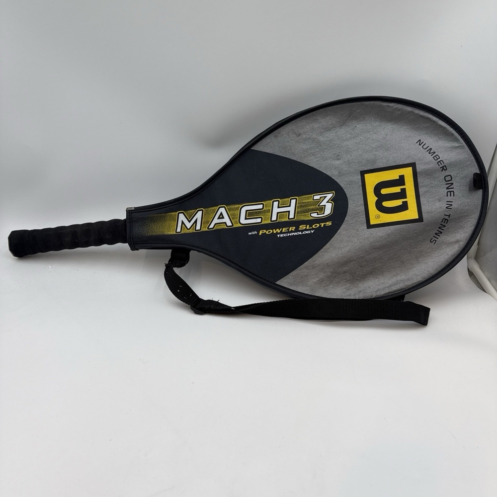 Wilson Mach 3 Power Slots Graphite Titanium Soft Shock Tennis Racquet 4 3/8" NEW